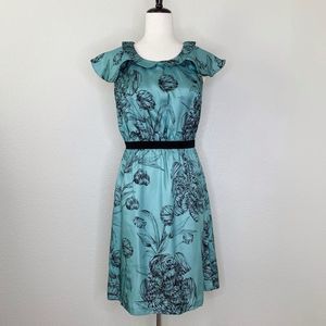 Elegant Floral Blue Dress